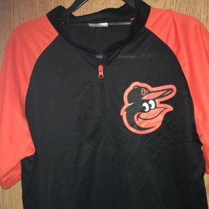BALTIMORE ORIOLES SS QUARTER ZIP JERSEY SZ MED